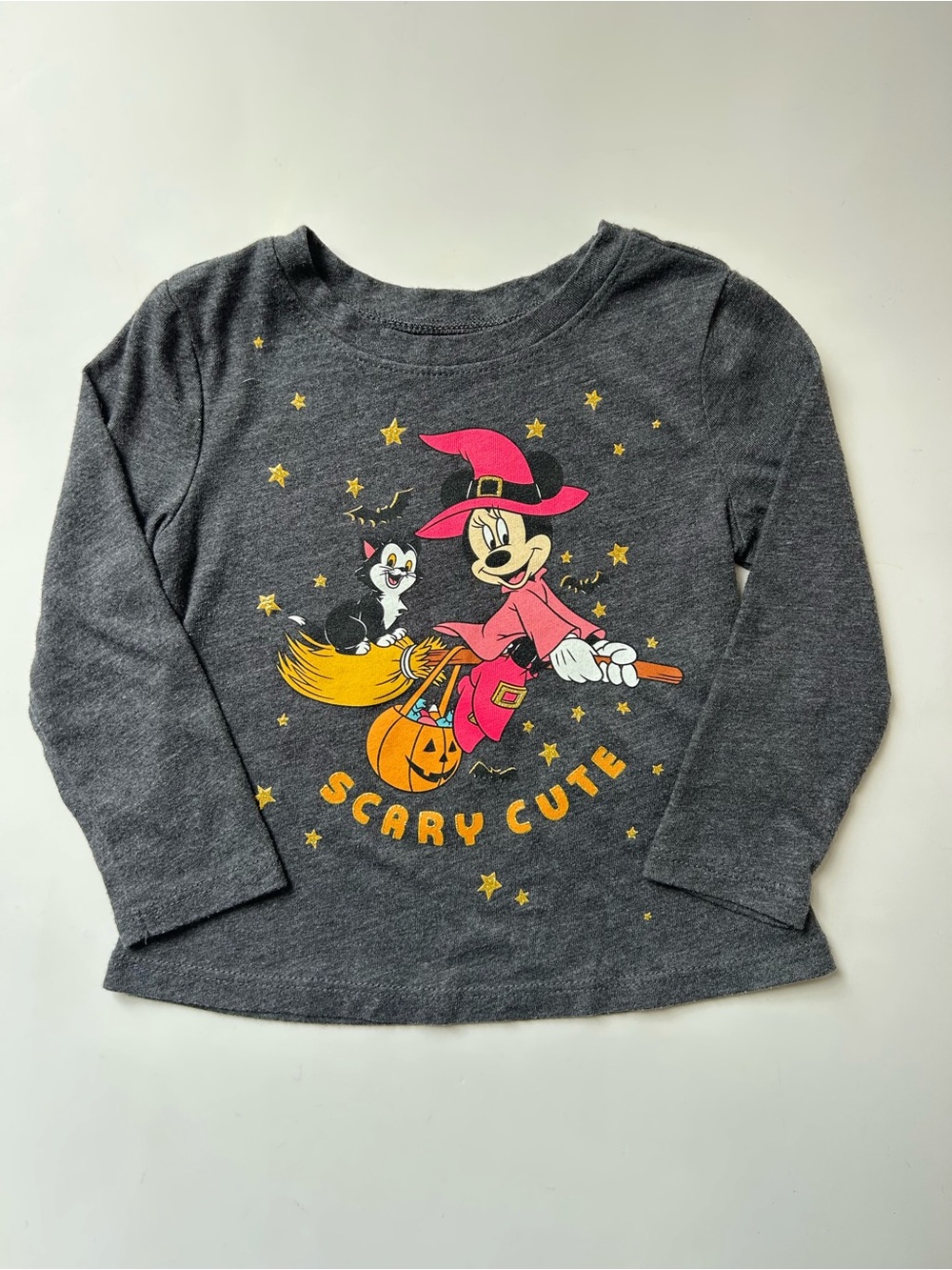 Disney Minnie Mouse Gray 'Scary Cute' Witch Graphic Halloween Tee